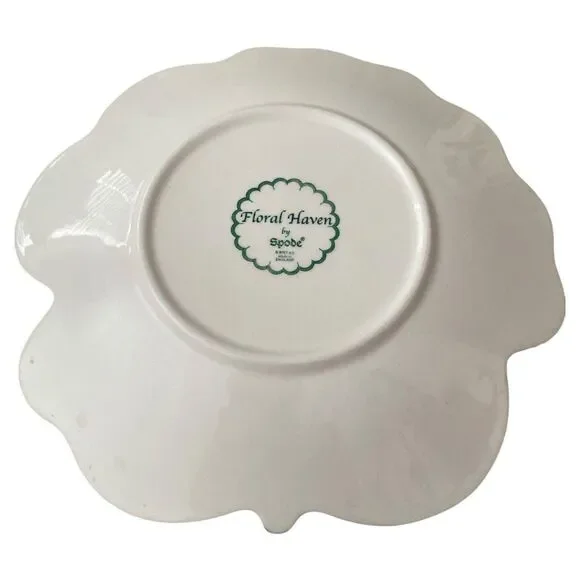 Spode Floral Haven Cup & Saucer Set Scalloped Butterfly Bee England Vintage - Picture 7 of 7